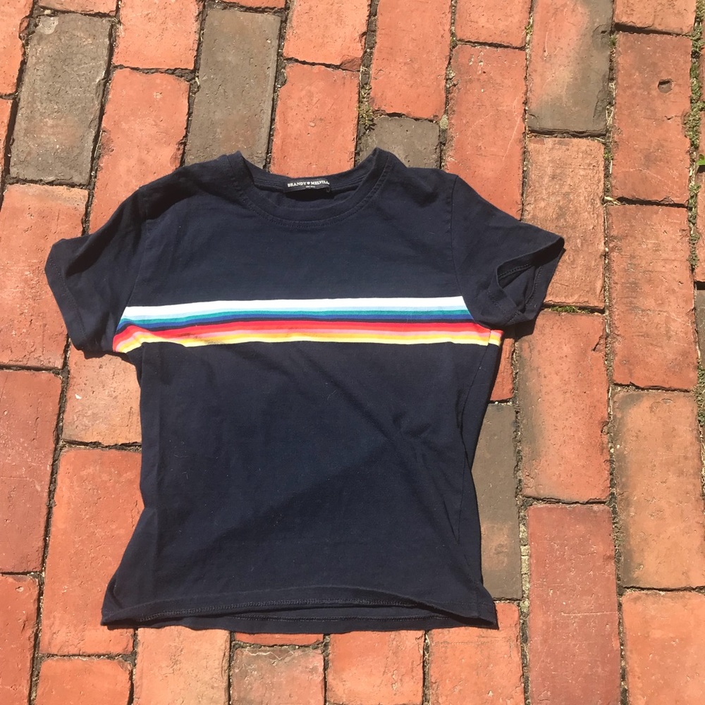 Brandy Melville rainbow striped shirt